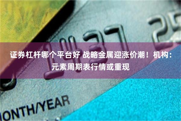 证券杠杆哪个平台好 战略金属迎涨价潮！机构：元素周期表行情或重现
